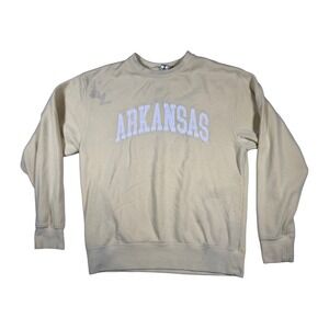 Zoozatz Arkansas Crewneck Sweatshirt Pullover Light Yellow‎ Size Medium Mens